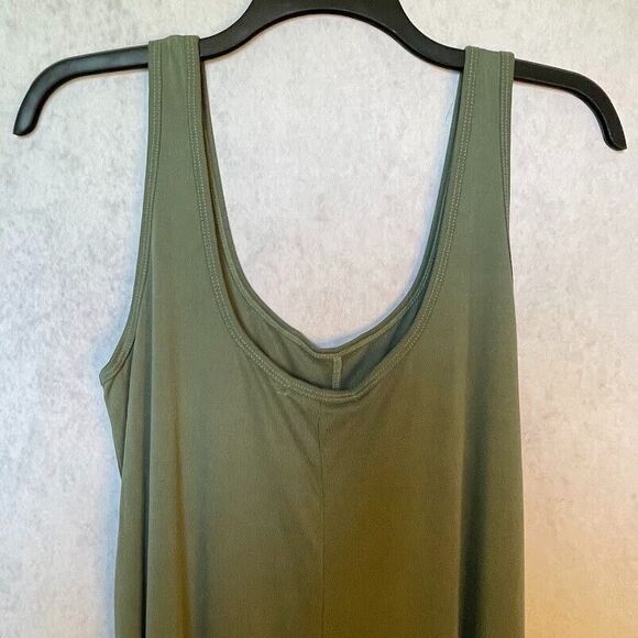 Marine Layer Luxe Rib Jumpsuit Womens Size XL Green Ankle Wide Leg Romper NEW! - Picture 6 of 15